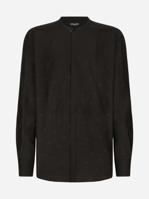 Dolce & Gabbana Silk Martini-fit shirt with plastron
