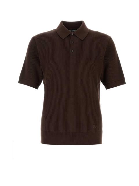 Dolce & Gabbana Dolce & Gabbana Men Dark Brown Cotton Polo Shirt