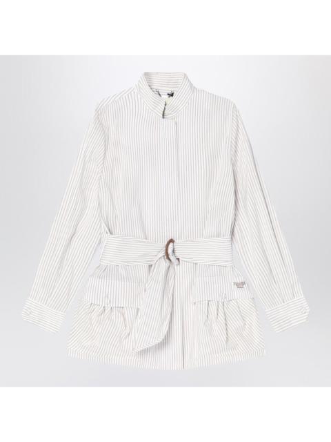 FENDI Fendi White Striped Cotton And Silk Blouson Women