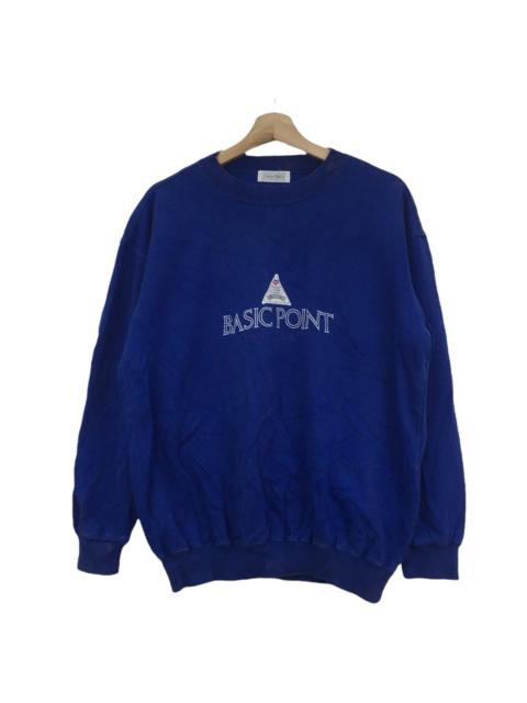 Other Designers Vintage - Vtg 90’ BASIC POINT SPIRITUAL Embroidery Blue Sweatshirt