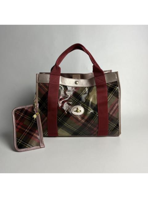 Vivienne Westwood Vivienne Westwood PVC Plastic Tartan Tote Bag with Pouch