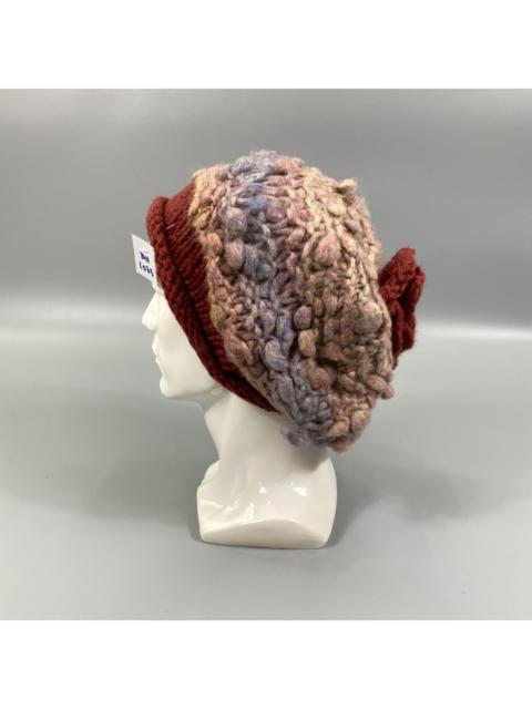 Other Designers Japanese Brand - Knitted Slouchy Beanie Hat With Small Flowers -BN1035