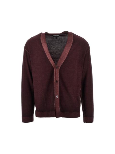 EMPORIO ARMANI Emporio Armani Virgin Wool Cardigan Red Men