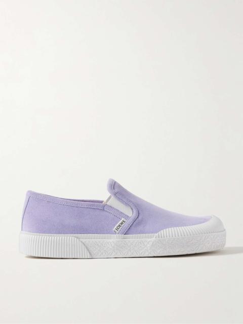 Terra Vulca Rubber-Trimmed Suede Slip-On Sneakers