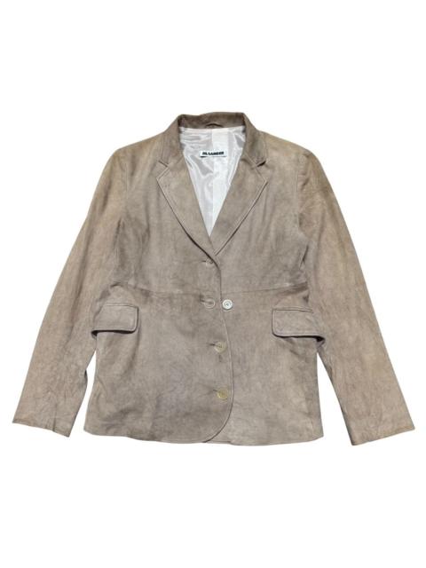 Jil Sander Jil Sander Suede Leather Blazer Jacket Beige