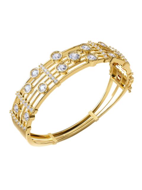 Other Designers Diamond2Deal 14k Yellow Gold 5 Carat Round Lab Grown Diamond Bangle Bracelet 7" VVS-VS, E-F