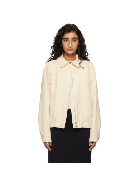 Loulou de Saison Beige Drew Cotton Gabardine Windbreaker Jacket