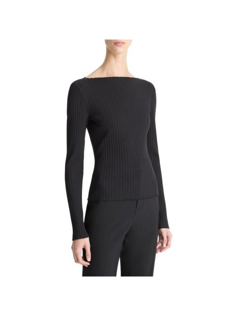 Vince Vince Rib Slash Neck Top