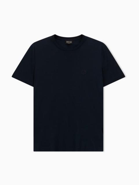 GIORGIO ARMANI Cotton-interlock T-shirt with embroidered logo