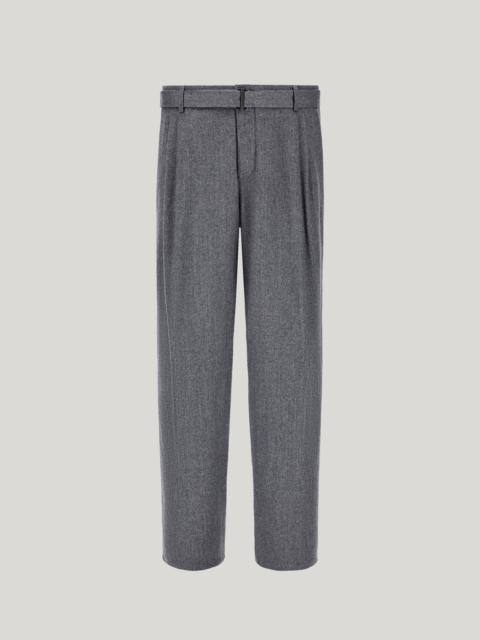 Canali GRAY FLANNEL IMPECCABILE WOOL CHINOS WITH TWO DARTS