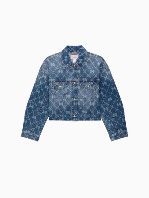 LoveShackFancy PINK x LoveShackFancy Cropped Denim Jacket