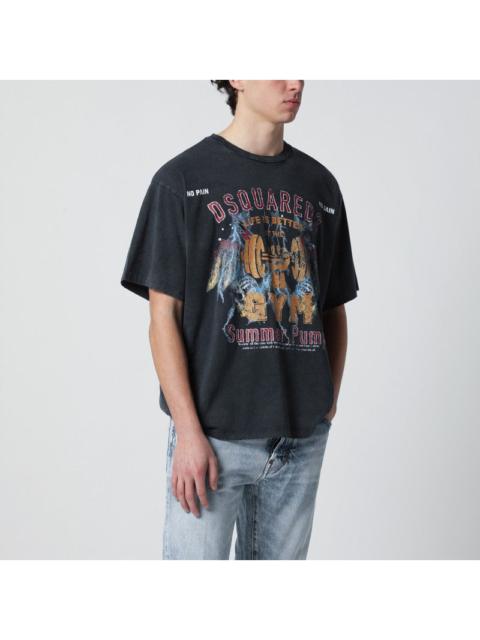 DSQUARED2 Dsquared2 Grey Vintage-Effect T-Shirt With Rock Print Men