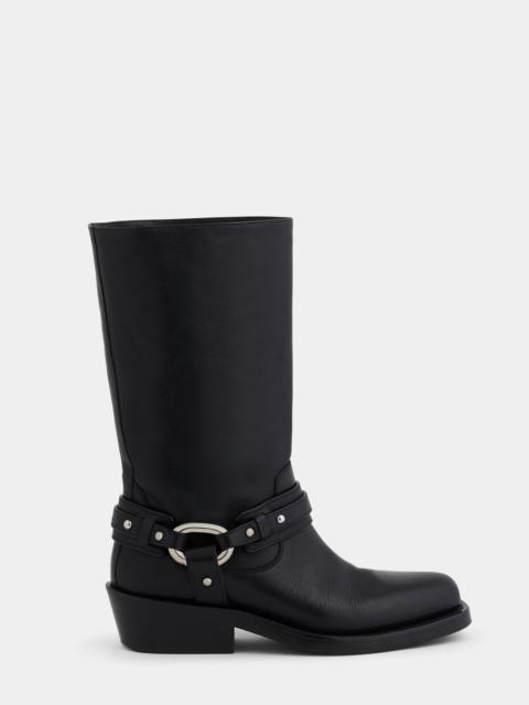 rabanne BIKER BOOTS IN LEATHER
