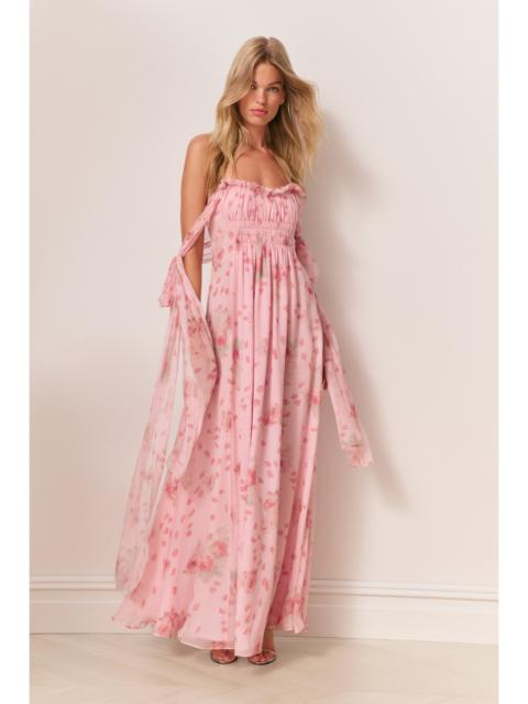 LoveShackFancy Marlana Floral Silk Chiffon Maxi Dress