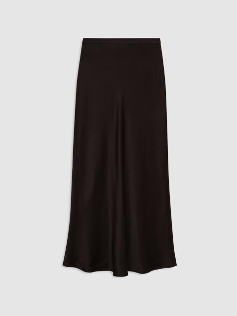 ANINE BING Bar Silk Skirt - Deep Brown
