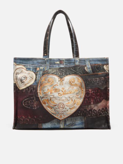 Acne Studios Logo Shoulder Tote Bag - Blue/black