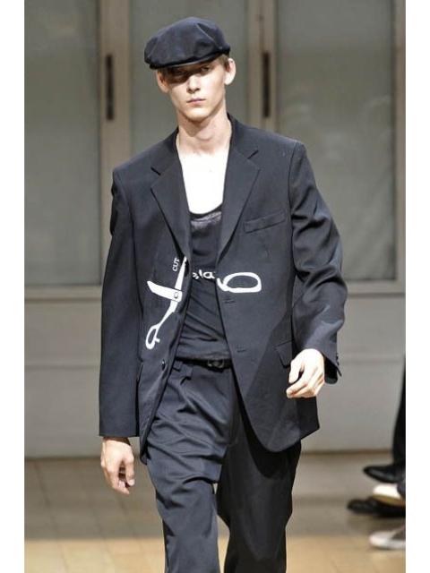 Yohji Yamamoto Yohji Yamamoto - S/S 09 - Leather-Trim Beret