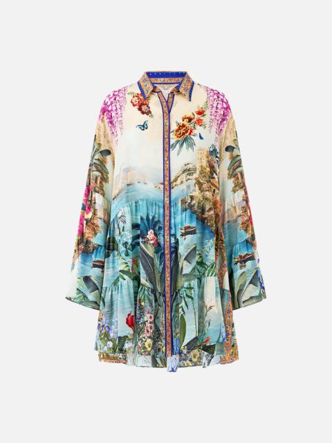 CAMILLA TIERED DRESS WITH COLLAR