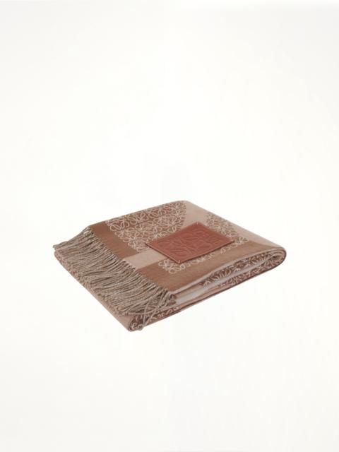 Loewe Anagram Wool Blanket in Camel