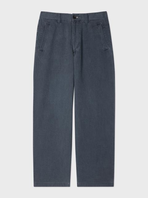 Paul Smith Washed Indigo Self-Quilted Cotton Trousers