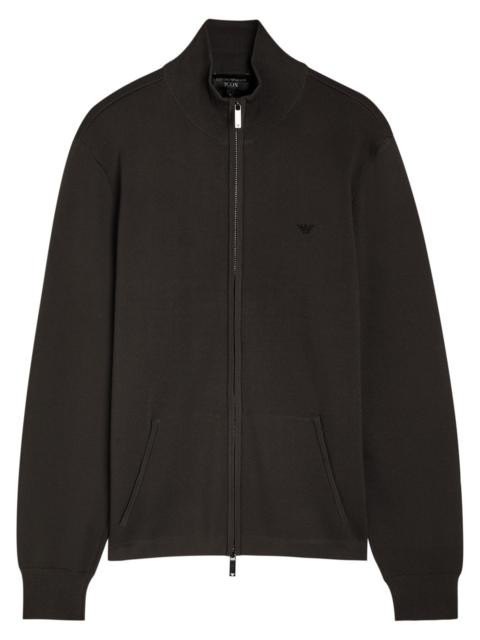 EMPORIO ARMANI Emporio Armani Logo-embroidered Fine-knit Jumper