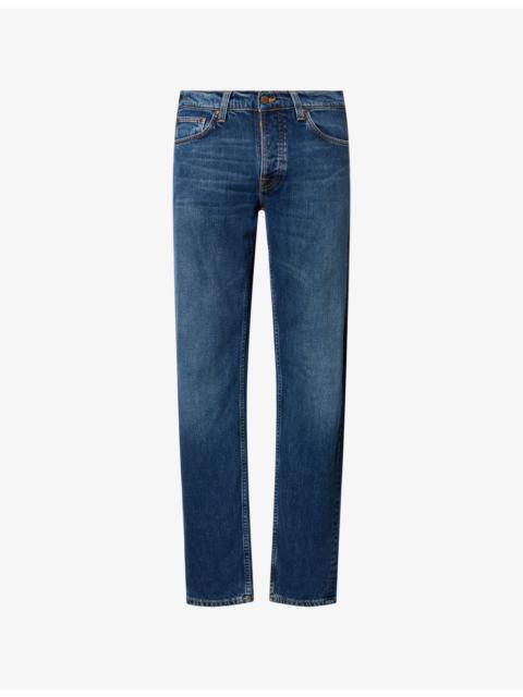 Nudie Jeans Solid Ollie Straight-Leg Stretch-Denim Jeans