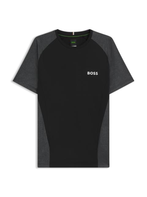 BOSS SLIM-FIT T-SHIRT IN MESH JERSEY WITH CONTRAST INSERTS