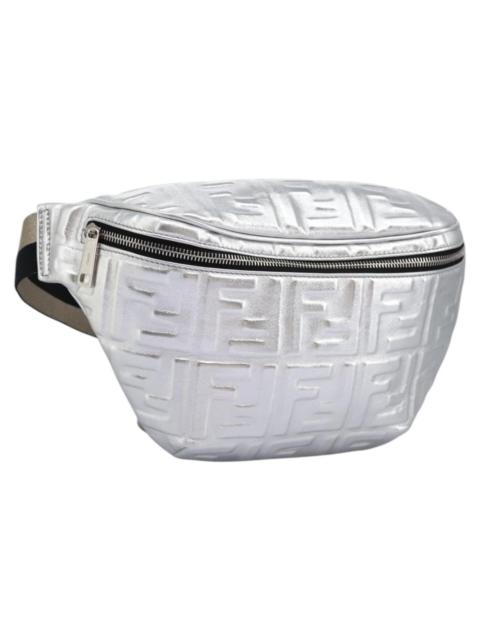 FENDI Zucca Canvas Waist Bag Silver