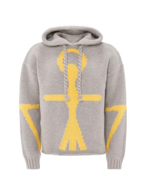 JW Anderson Anchor Logo intarsia-knit hoodie