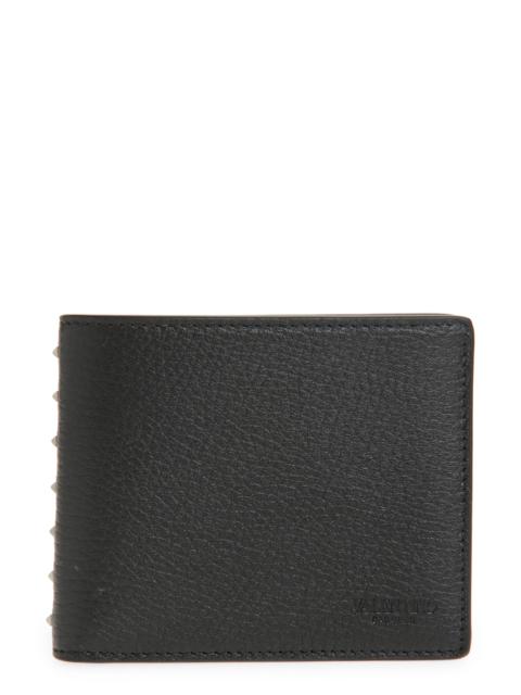 Valentino Valentino Garavani Rockstud Leather Bifold Wallet in Black at Nordstrom