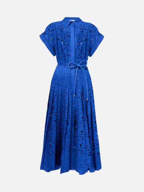 REBECCA VALLANCE Floral cotton lace shirt dress