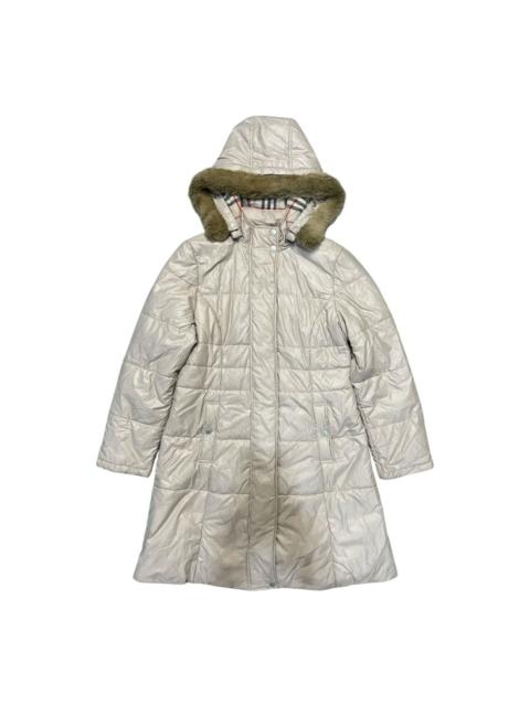 Burberry Women's Fur Burberry Puffer Down Jacket Coat Women