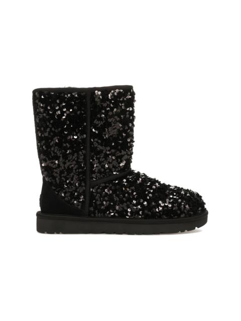 UGG UGG Classic Short Chunky Sequin Boot Black (Women's)