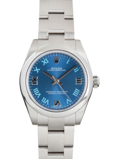 ROLEX Used Lady Rolex Oyster Perpetual 31 Ref 177200 Azzurro Blue Roman Dial