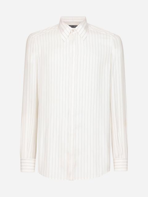 Dolce & Gabbana Striped poplin Martini-fit shirt