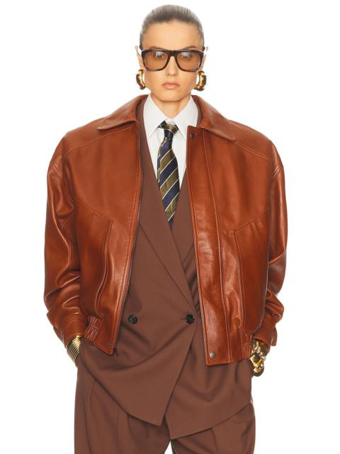 SAINT LAURENT Leather Bomber Jacket