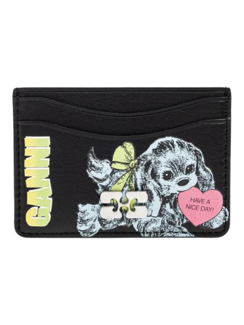 GANNI Ganni Card Holder Blue Dog
