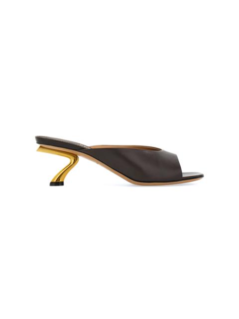FERRAGAMO Igea 55 Leather Mules brown