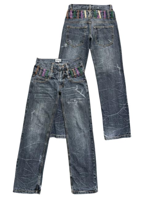 Other Designers Japanese Brand - Nyclaus Double Waist Black Denim Jeans 29x29