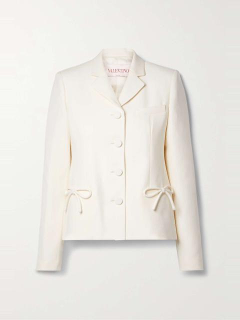 Valentino Bow-detailed wool and silk-blend crepe jacket