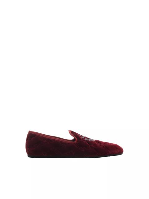 Burberry Men's Quilted Velvet Estate Slippers