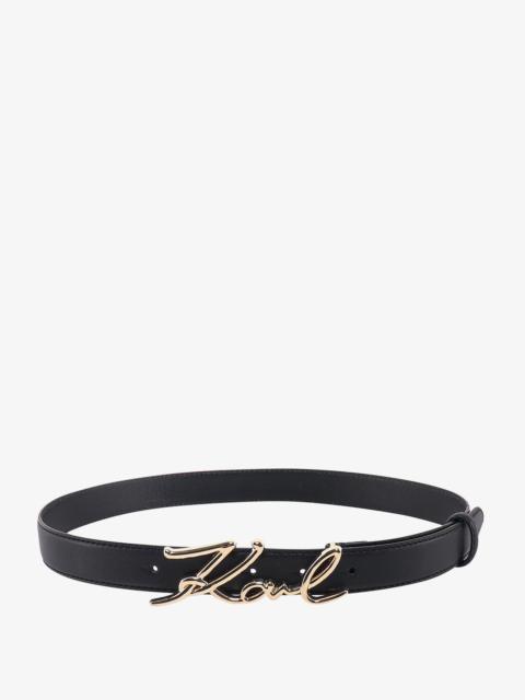 KARL LAGERFELD - Karl Lagerfeld Leather Belt With Karl Metal Buckle