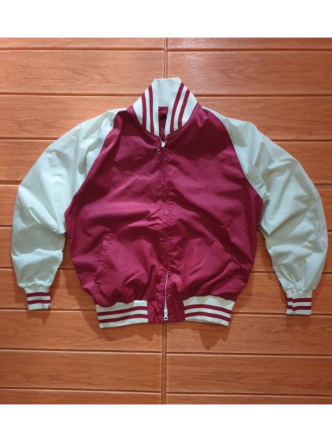 Archival Clothing - RED COLOUR VARSITY harajuku style JACKET