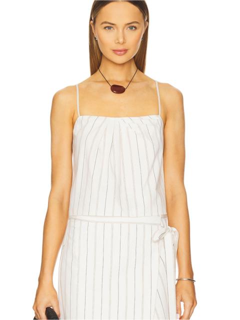 Vince Seedling Stripe Draped Front Tank
