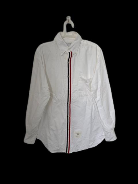 Thom Browne Thom Browne White Oxford Shirt with Tricolor Placket Stripe