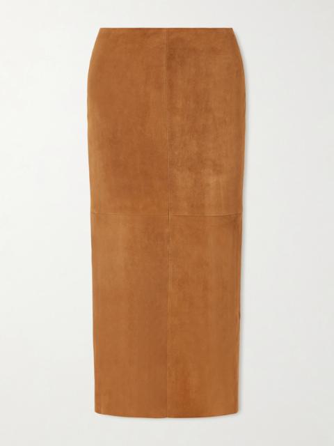 STOULS Winona Paneled Suede Midi Skirt