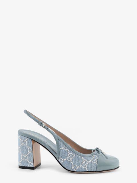 GUCCI Gucci Denim Pumps With All-Over Logo Detail