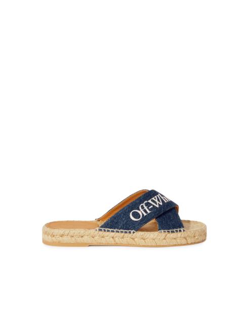 Off-White Blue Denim Criss-cross Espadrilles