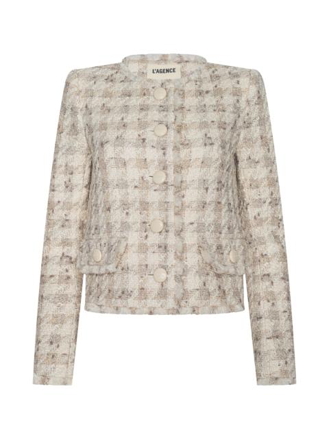 L'AGENCE Zell Houndstooth Tweed Jacket