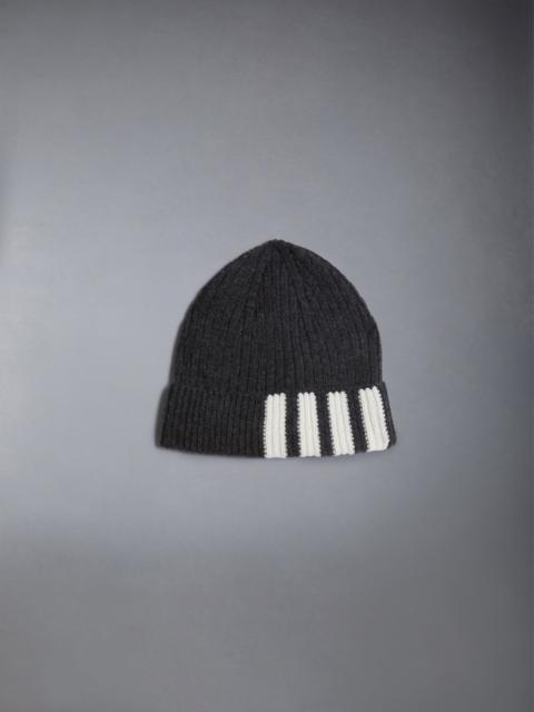 Thom Browne 4-Bar Stripe Cashmere Rib Hat
